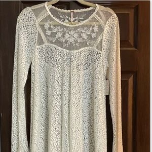 Nwt Free People Rodeo Bella Dress Ivory Sz Small